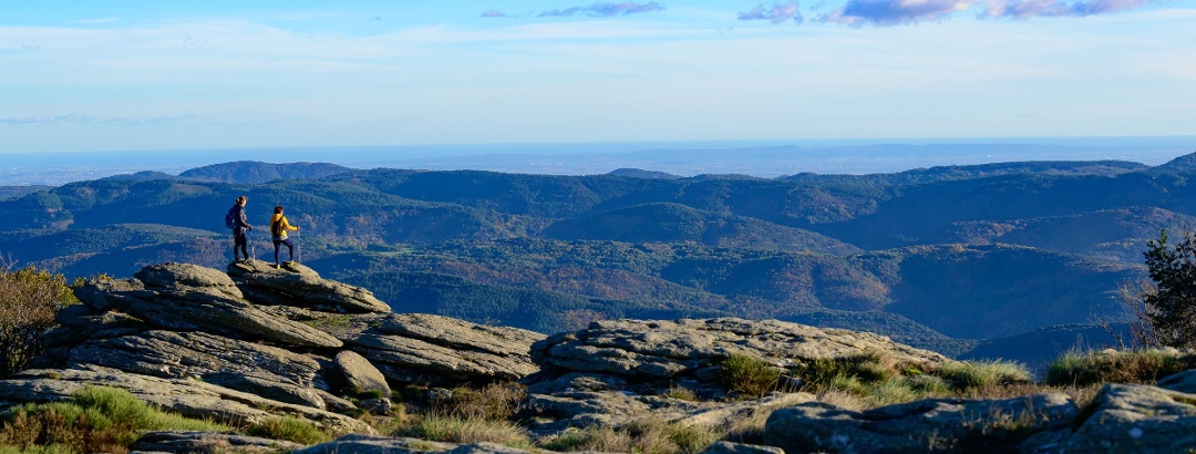 Panorama of the Minervois Valley from Vesoles lake