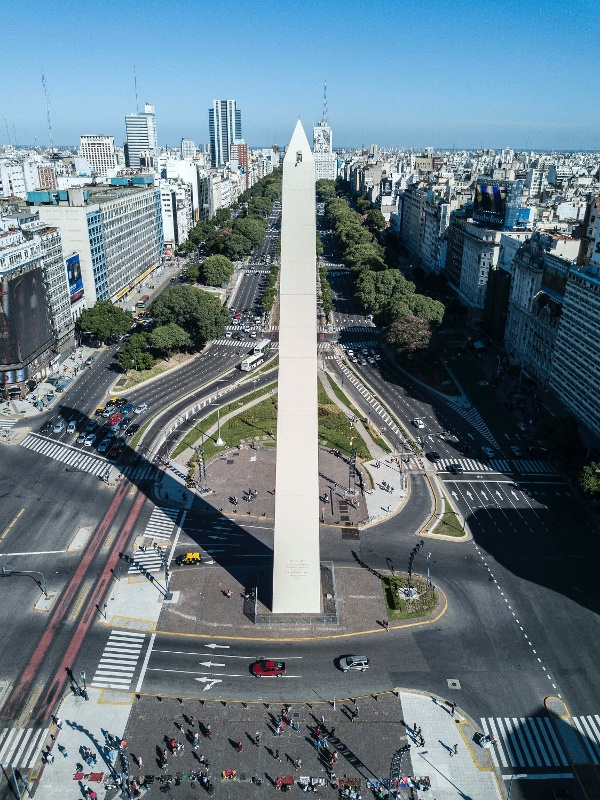 Obelisk on 9 de Julio Avenue, Buenos Aires, Argentina