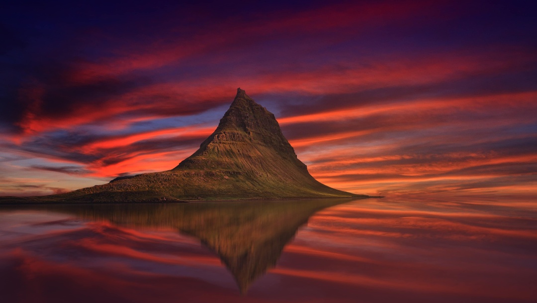 Kirkjufell mountain in the west of Iceland