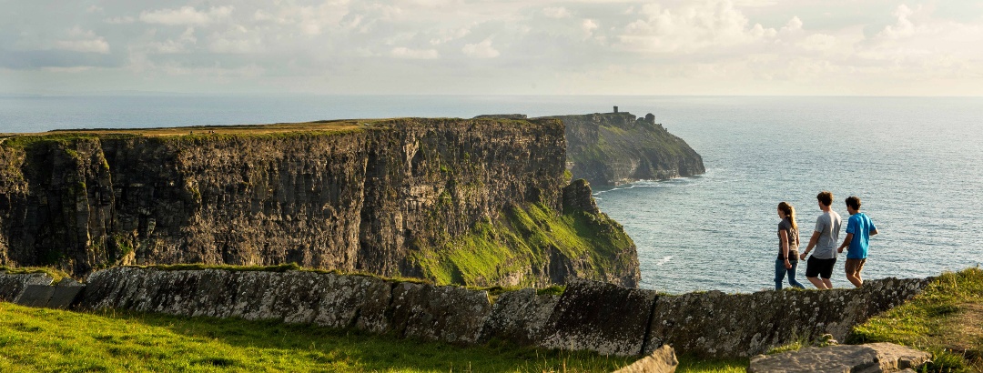 The Cliffs of Moher stretch for 8 kilometres along the west coast of Ireland