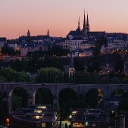 Luxemburg Stadt am Abend.