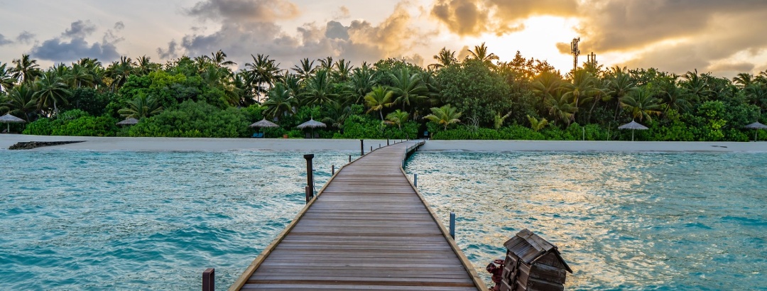 Beautiful sandy beach in the Maldives.