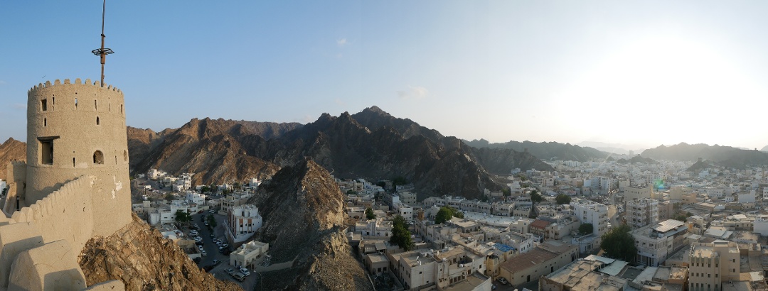 Panoramic view from the fort of Mutrah